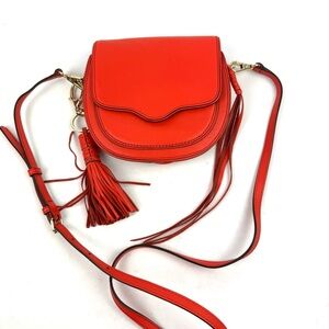 Rebecca Minkoff Mini Suki Crossbody Bag Orange Red‎ Tassel Fringe Handbag